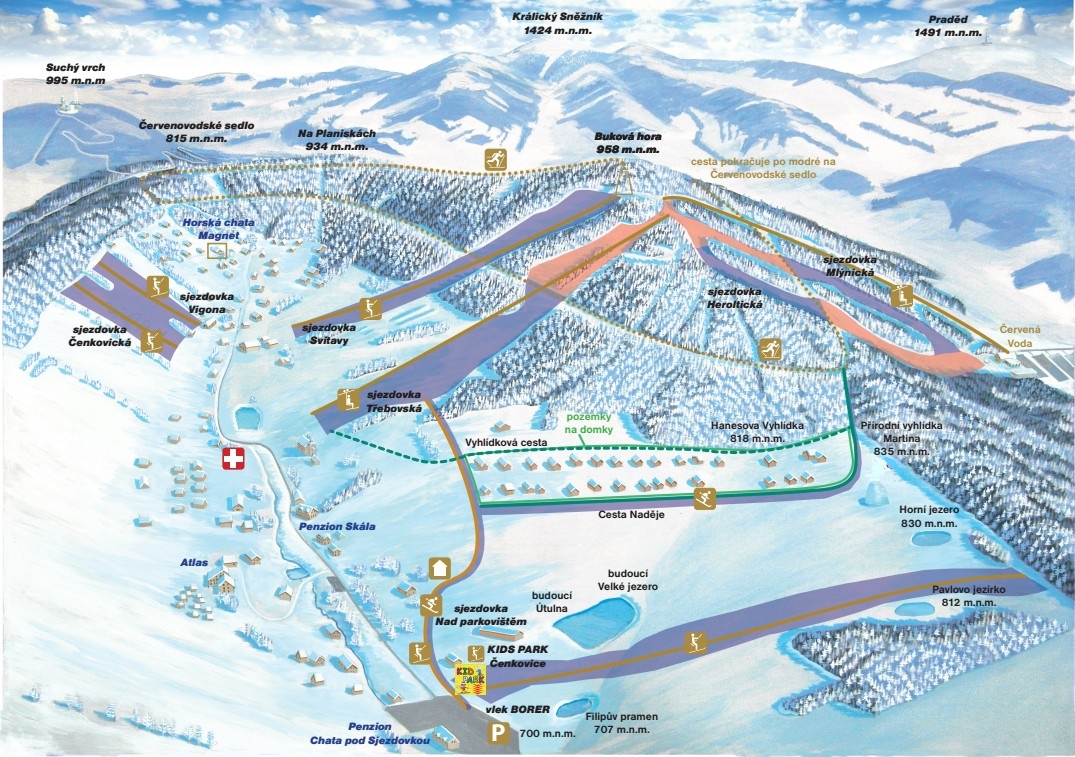 Zimní mapka Skiresort Buková hora